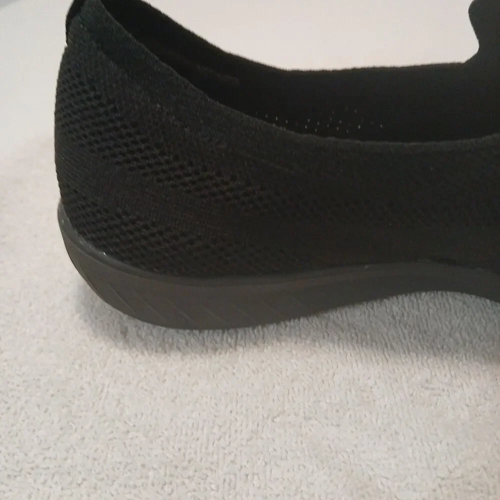 Skechers Shoes Slip On Black Stretch Fit Air Cooled Memory Foam Womens SZ 10 NEW